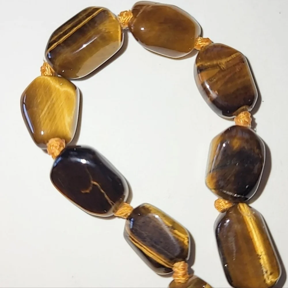 GENUINE TIGER'S EYE BEAD BRACELET - Picture 4 of 6